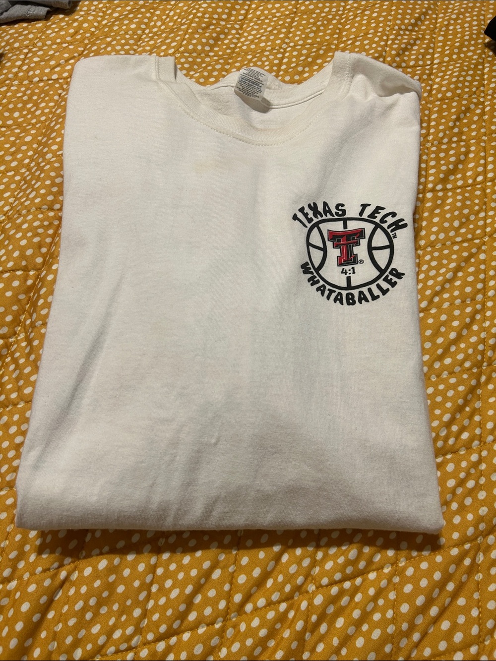 Gildan White Short-Sleeve Texas Tech Whataballer Tee with Red & Black Logo